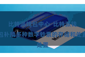 比特派钱包中心 比特派钱包补助多种数字钞票的存储和处置